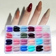 thumbnail image 2 of Uñas: parches completos, parches de media uña, estilo francés; aptos para mujeres embarazadas; parches de gel inodoros; duración de 14 días; uñas cortas hechas a mano; set de uñas, 2 of 6