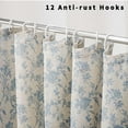 thumbnail image 3 of Extra Long Blue Shower Curtain Floral Cotton Linen Cottagecore Shower Curtain for Bathroom 84" L x 72" W, 3 of 5