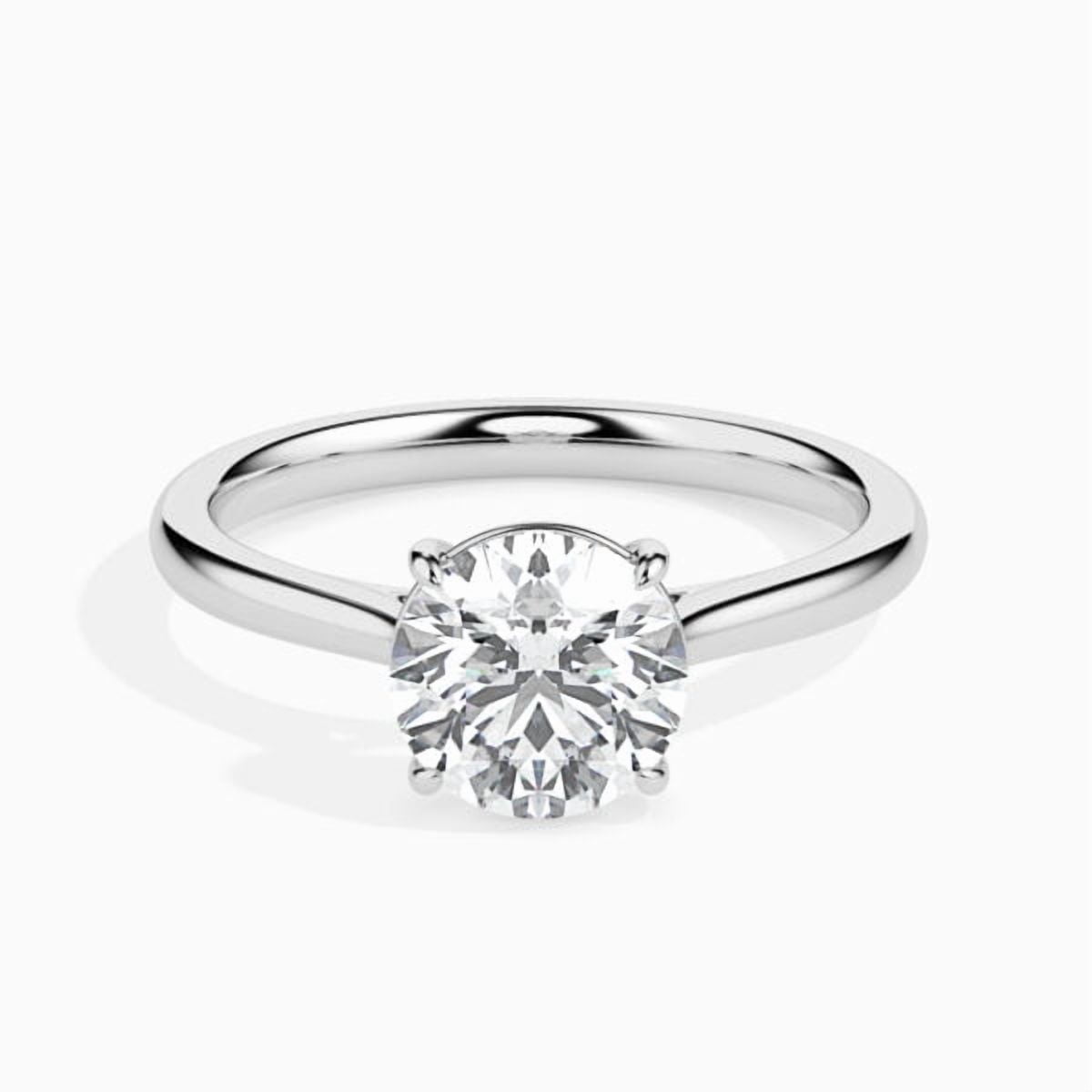 1 Carat New Design IGI Certified Lab Grown Diamond Engagement Ring for Fiancee 10K White Gold | Round Cut Solitaire Diamond Rings | Size 7 Diamond-Capitals