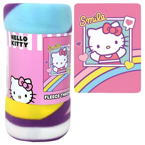 Hello Kitty Multicolor Fleece Throw, 45” x 60”