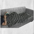 thumbnail image 5 of Vintage Soft Flannel Fleece Throw Blanket, Monochrome Pattern with Geometry Inspired Symmetric Victorian Motif, Cozy Plush for Indoor and Outdoor Use, 50" x 60", Charcoal Grey and White, by Ambesonne, 5 of 5