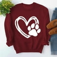 thumbnail image 4 of Shadoumai Womens Dog Mama Sweatshirts Dog Paw Print Love Heart Graphics Tops Long Sleeve Crewneck Pullover Casual T-Shirts Fall Winter, 4 of 4