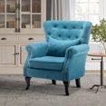 SYNGAR Reading Chairs for Bedroom with Arms, Tufted Linen Club Chair