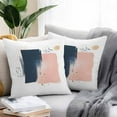 thumbnail image 2 of Dark Blue Pink Strokes Outdoor Pillow Covers Pack of 2 Abstract Modern Minimalist Boho Waterproof Throw Pillow Covers Decorative Cushion Cases for Patio Garden Tent Balcony Couch 24x24 inch, 2 of 8