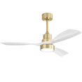 thumbnail image 4 of LUMAMIN 48” Ceiling Fan with Lights and Remote Control, Gold and Natural Wood Flush Mount & Downrod Mount Ceiling Fan with Reversible DC Motor for Bedroom or Living Room, 4 of 7