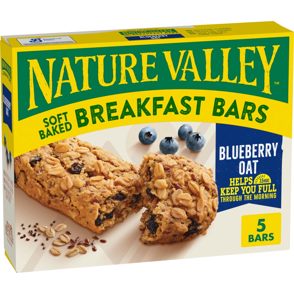 (6 pack) Nature Valley Soft Baked Breakfast Bars, Blueberry Oat, Morning Snacks, 5 Bars, 8.85 oz