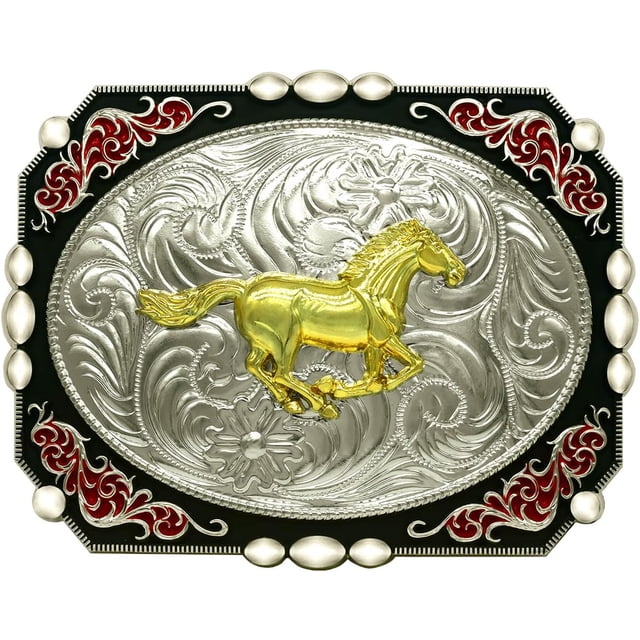 Moranse Religion Cross Cowboy Kneeling Prayer And Horse Design Belt Buckles