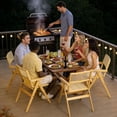 thumbnail image 4 of Bamboo Folding Chairs With Woven Rattan Backrest & Seat Rubber Bamboo Frame | Natural Wood Color, 4 of 7
