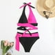 thumbnail image 4 of WILLBEST Trajes de Baño Para Mujer, 2 Piezas, Conjuntos de Bikini Para Mujer, Trajes de Baño Push Up, Traje de Baño de Dos Piezas Con Bloques de Color y Cintura Media, 4 of 8