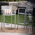 thumbnail image 4 of Tammy Coral Outdoor Rust Proof Aluminum 29.50 Inch Barstools, Set of 2, Silver, 4 of 8