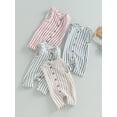 thumbnail image 6 of Douhoow Unisex Baby Striped Jumpsuits 6M 12M 18M 24M Boy Girl Sleeveless Crew Neck Romper Infant Short Bodysuits, 6 of 9