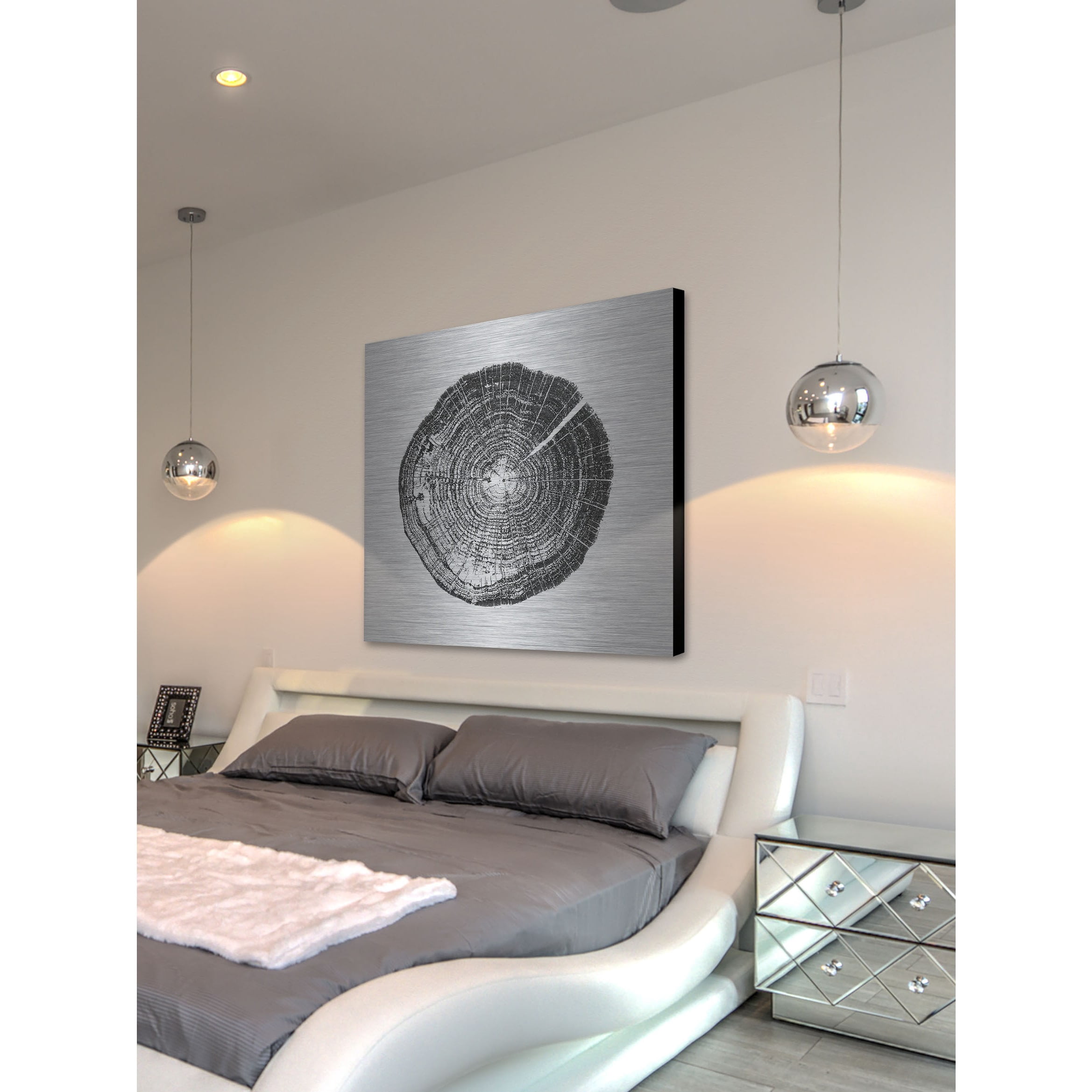 Marmont Hill "Log Cutout Black" By Amanda Greenwood Painting Art Print On Brushed Aluminum, 40.0" x 1.5"