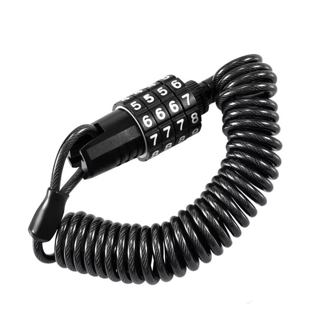 Cable de candado para scooter, candado portátil para mini bicicleta, seguridad, candado de cable de acero con combinación reiniciable de 4 dígitos para bicicletas, scooters, scooters eléctricos y cochecitos Rojo Verde