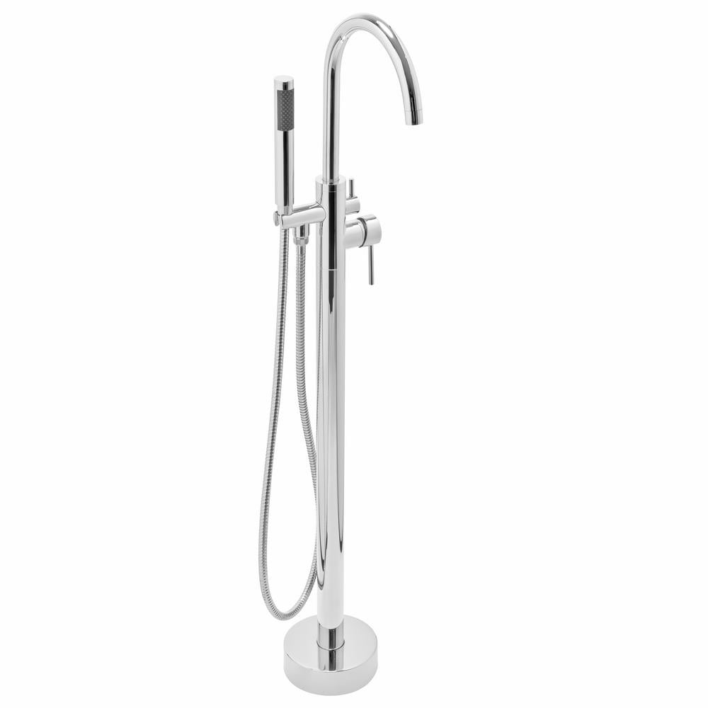 Chrome Freestanding Mounted Bathtub Faucet Tub Filler W/ Hand Shower Mixer Taps 