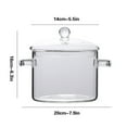 thumbnail image 4 of High Borosilicate Glass Stovetop Cookware, Mini 69oz Round Bottom Heat & Cold Resistant Clear Simmer Pot, For Soup Milk Noodles Sauce, Oven Microwave Dishwasher Safe, 4 of 6