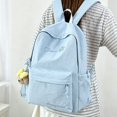 thumbnail image 2 of Floral Embroidery Backpack 17 In Large Capacity Nylon Lightweight Daypack, Multi-Pocket Casual Rucksack for Campus,, 2 of 5