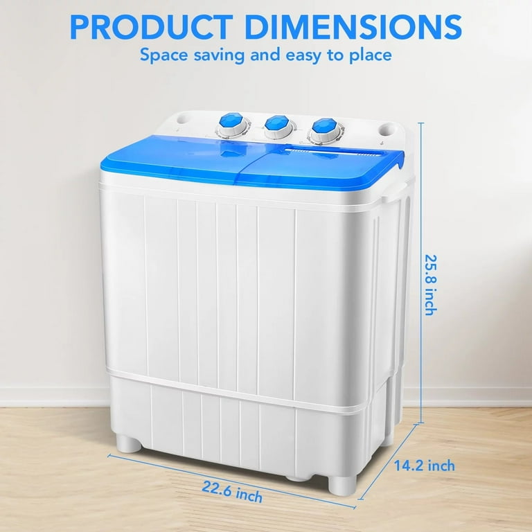 Mini Washing Machine Portable Washer with 4/6 Huors Drying and UV, Portable  Washing Machine for Apartments High Power,Retractable Drain Pipe for