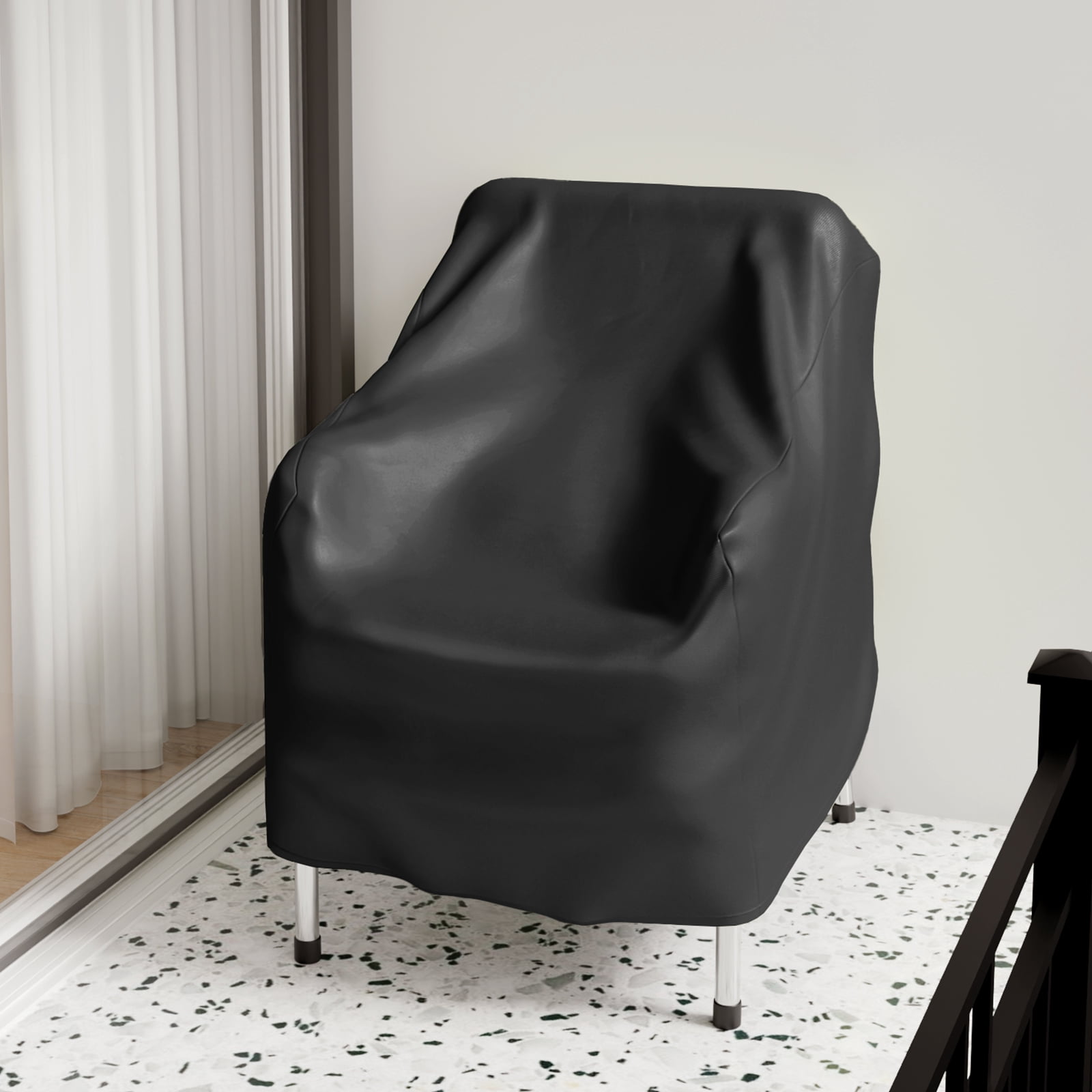 TopZoo 600D Outdoor Chair Cover Waterproof & Heavy Duty, Lawn Lounge Furniture Cover for Wicker Chair, Patio Chair Covers 2 Pack, Swivel Chair, Rocking Chair, Single Sofa Chair, Black
