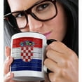 thumbnail image 2 of 3dRose, National flag of Croatia painted onto a brick wall Croatian, 15oz Two-Tone Black Mug, 2 of 7