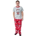 thumbnail image 6 of Disney Mickey Mouse Men's Santa Mickey 3 Piece Pajama Sleep Set Shirt Pants and Socks, 6 of 7