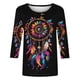thumbnail image 5 of Xuyuer Carnival Style Print T-Shirt - Women's Fashion Loose Round Neck 3/4 Sleeve Top for Daily Wear, Festival Themed Outfits, Playful Seasonal Style & Streetwear Statement Piece, 5 of 5