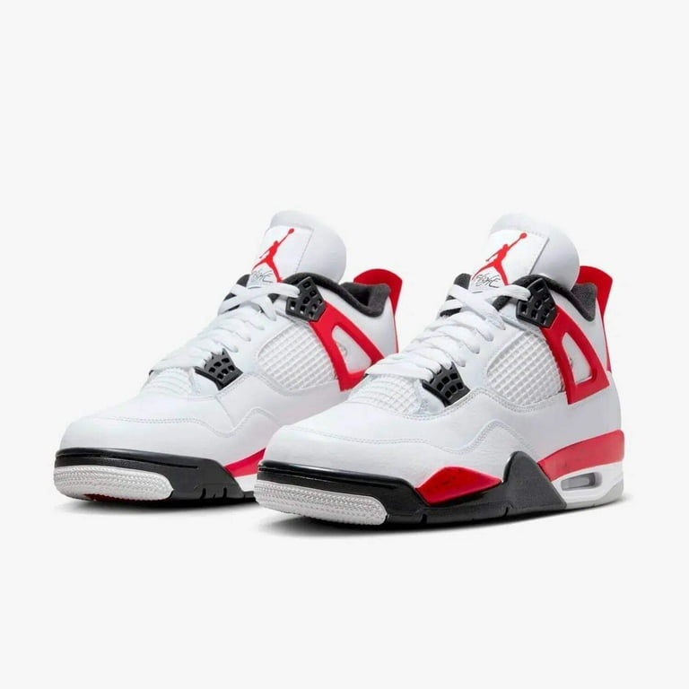 Air Jordan Men's 4 Retro 'Red Cement' Sneaker 2023, White/Fire Red