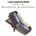 thumbnail image 5 of LOUEBICA Leather Men's Wallet with Zipper Vintage RFID Blocking Large Capacity Wallet for Men with 10 Credit Card Slots and 1 ID Window, 5 of 8