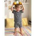 thumbnail image 5 of BemeyourBBs Toddler Baby Boy Girl Baby Summer Clothes Infant Baby Boy Girl 2 Piece Outfit Adorable Striped Short Sleeve T Shirt Tops with Shorts Set Homewear Loungwear, 5 of 9
