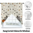 thumbnail image 2 of Swag Curtains Valances for Windows, Farmhouse Fall Thanksgiving Short Kitchen Window Curtains Over Sink, Orange Teal Plaid Pumpkins Leaf Cafe Curtains Panel Set Of 2,Rod Pocket, 36 Inches Length, 2 of 8