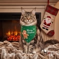 thumbnail image 6 of Racsoh Christmas Pet Bandana, Festive Dog Neck Scarf with Gingerbread Man Print, Soft Triangle Bib for Small Medium Cats, for Party Photo Winter Decor (Green A), 6 of 7