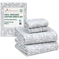 thumbnail image 7 of RUVANTI 100% Organic Cotton Sheets - Full Size bed sheet - 4 Piece Percale Weave Bedding, Crisp, Cooling & Breathable, Soft & Durable, 16" Deep Pocket, Hotel Quality Sábanas - Ornate Oasis, 7 of 7