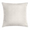 thumbnail image 1 of Geometric Throw Pillow Cushion Cover, Harmonic Concentric Square Formed by Dashed Lines in Ship-Shaped Layout, Decorative Square Accent Pillow Case, 18 X 18 Inches, Pale Brown and White, by Ambesonne, 1 of 2