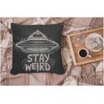 thumbnail image 3 of Throw Pillow Case Cover Stay Weird Quote Lettering Inspirational UFO - Soft Linen Pillow Case for Decorative Bedroom/Livingroom/Sofa/Farm House - Couch Pillow Cushion Covers 18x18 Inch, 3 of 4