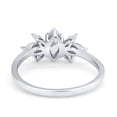 thumbnail image 3 of Art Deco Wedding Ring Marquise Simulated Cubic Zirconia 925 Sterling Silver Size 7, 3 of 5