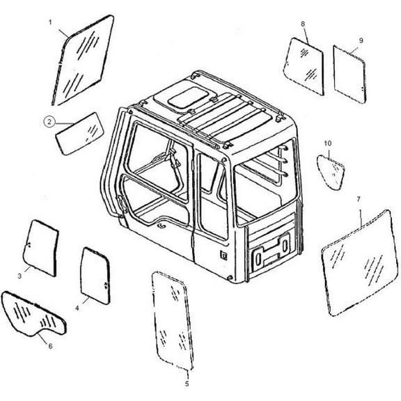 4289521 Lower Windshield Glass Fits John Deere