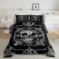 thumbnail image 2 of Castle Fairy Twin 2-Piece Skull Flower Gothic Comforter Set, 2 of 8