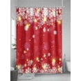 thumbnail image 5 of Fsddascl Red Snowflake Christmas Shower Curtain Set - Standard 72" x 72" Washable Bathtub Curtain with 12 Hooks, Xmas Snowflake Winter Modern Art Waterproof Fabric Stall Shower Curtains for Bathroom, 5 of 6