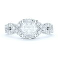 thumbnail image 2 of Sterling Silver Luxury Vintage Infinity Twisted Vine Simulated 1CT Round Brilliant Diamond Engagement Ring Halo Bridal Ring (3.5), 2 of 6