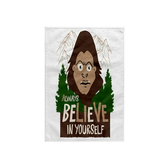 3dRose, Funny Bigfoot - Always Believe in Yourself, 15x22 Hand Towel