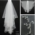 thumbnail image 2 of Velo de novia accesorios de vestido de novia dos capas de exquisito velo de novia con forma de gancho con cuentas a mano 80cm, 2 of 2