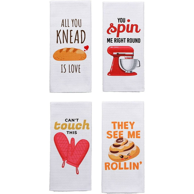 Kokaaee ( 2 Packs Funny Kitchen Gifts for Mom Birthday Gift from Daughter  Dish Towels Set with Mother Sayings Cute Tea Hand Drying Towel Pattern