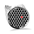 thumbnail image 1 of Hexagon Line Art Grain Illustration Pattern Ring Adjustable Love Wedding Engagement, 1 of 3