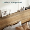 thumbnail image 5 of Linsy Home Wood Queen Bed Frame With Ergonomic Headboard & Storage Shelf, No Box Spring Needed, Brown, 5 of 8