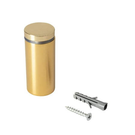

Sign Standoff 1 Diameter x 2 Barrel Length Gold Aluminum Eco Series Easy Fasten Standoff Pack of 8 by Outwater