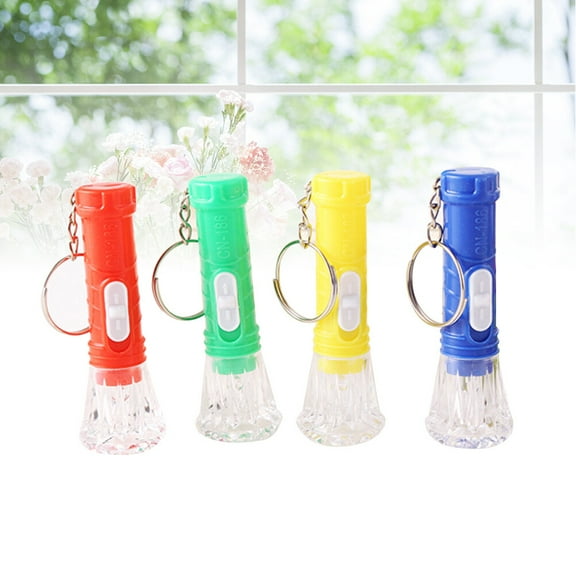 WHAMVOX 10pcs Mini Plastic Transparent Torch Small Pocket Keychain Flash Light Portable Hand Lamp Keychain Lights Pendant for Home Outdoor Use(Mixed Colors)