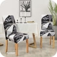 thumbnail image 4 of Chair Covers for Dining Chairs Set of 4,Marble Stretch Dining Room Chair Cover Kitchen Parsons Chair Slipcovers (Pack of 4, Marble), 4 of 6