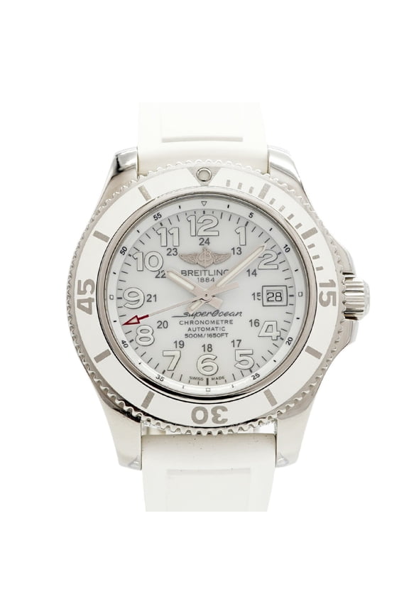 Pre-Owned Breitling Superocean 42 A17365 White Dial Men's Watch