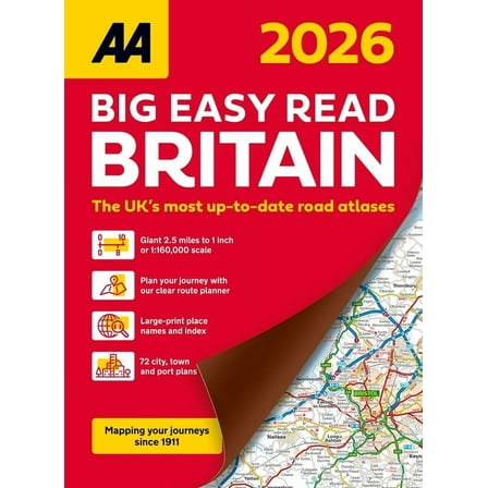 AA Big Easy Read Atlas Britain 2026 Spiral, (Spiral-Bound)