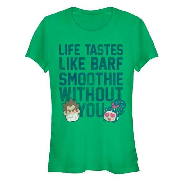 Junior's Ralph Breaks the Internet Barf Smoothie  Graphic Tee Kelly Green Large