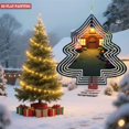 thumbnail image 2 of Metal Hanging Christmas Tree-Shaped Wind Decorations - Elegant Garden Spinners with Concentric White Lines for a Festive, 2 of 7